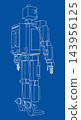 robot blueprint illustration. Vector 143956125