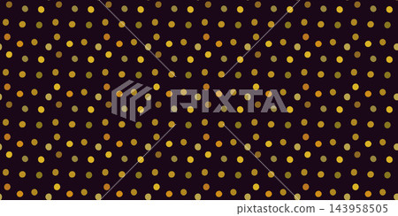Gold polka dot seamless vector pattern on dark background, Luxury confetti dots for celebration and anniversary invitation design 143958505