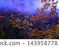 Autumn foliage on the mountains and the Dakigaeri Valley 143958778