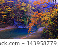 Autumn foliage on the mountains and the Dakigaeri Valley 143958779