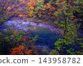 Autumn foliage on the mountains and the Dakigaeri Valley 143958782