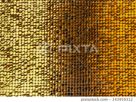 Bright yellow vibrant abstract background decorative gold mosaic interior glare texture mirror surface structure backdrop 143959312