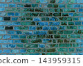 Old dirty blue cold color brick wall paint texture background structure backdrop 143959315