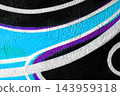 Brush paint abstract color black pattern wall stroke art ink watercolor creative oil background backdrop blue 143959318