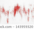 Red paint abstract brush pattern on a white wall texture background 143959320
