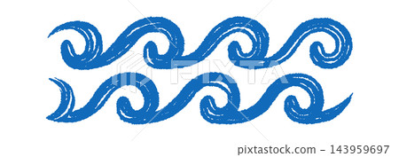 Waves Swirl Pattern Crayon Style Waves Swirl Pattern Crayon Style 143959697