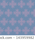 Pastel pink and blue cross stitch embroidery seamless pattern vector design, minimal geometric snowflake motif with adjustable thread thickness, sweet delicate needlecraft texture for cute nursery 143959982