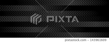 Black dynamic direction arrow background. Thick to thin speed line stripe pattern for poster, print, cover, banner, flyer. Masculine zigzag chevron line backdrop. Vector triangle trace halftone bg Black dynamic direction arrow background. Thick to thin speed line stripe pattern for poster, print, cover, banner, flyer. Masculine zigzag chevron line backdrop. Vector triangle trace halftone bg 143961609