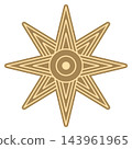 The eight-pointed star of Ishtar, the goddess of ancient Mesopotamia. 143961965