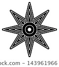 The eight-pointed star of Ishtar, the goddess of ancient Mesopotamia. 143961966