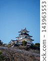 在蔚藍的春日天空下，掛川城的天守閣格外醒目。 143963553