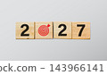 2027 Business Goal Achievement and Strategic Planning Concept with Target Symbol 143966141