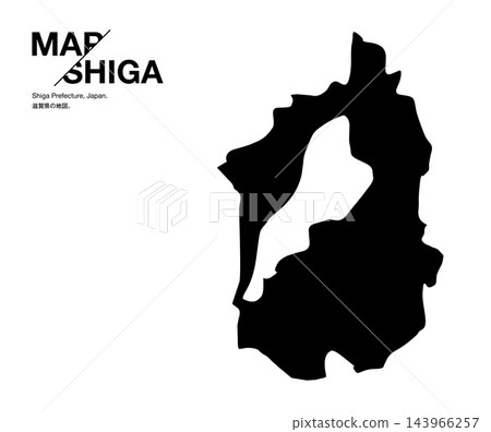 日本滋賀縣地圖(黑色輪廓向量圖,附空白地圖圖層) 日本滋賀縣地圖(黑色輪廓向量圖,附空白地圖圖層) 143966257