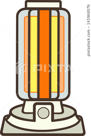 An illustration of an electric heater glowing orange. An illustration of an electric heater glowing orange. 143968076