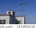 Terrestrial television antenna and receiving equipment installed on the rooftop 143969236