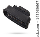 A car connector for the door or trailer for closing an electrical circuit that a mechanic holds in gloves during repairs. 143969667