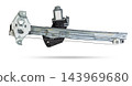 Electric window mechanism for a car on a white isolated background. Automotive spare parts catalog. 143969680