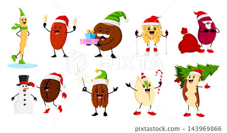 Nuts cartoon characters, Christmas winter holiday 143969866