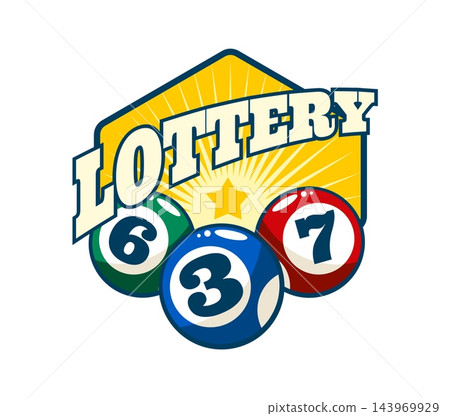 Lottery bingo emblem lucky lotto balls Lottery bingo emblem lucky lotto balls 143969929