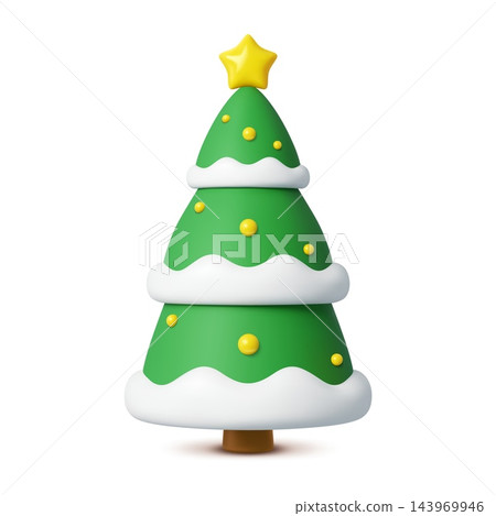 3d Xmas New Year and Christmas green tree 3d Xmas New Year and Christmas green tree 143969946