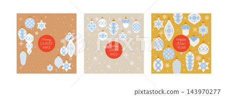 Collection of colorful winter holidays cards, Christmas and New Year greeting cards Collection of colorful winter holidays cards, Christmas and New Year greeting cards 143970277