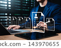 Digital Resume Screening by HR Professional. Human resource managers evaluate multiple resumes or CV online, modern recruitment and candidate selection processes. best employees for corporate business 143970655