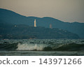 Lady Buddha statue and Linh Ung Pagoda above coastline with sea waves and mountains in Da Nang, Coastal landscape with ocean waves and Son Tra Peninsula, Danang Vietnam 143971266