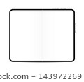 Realistic new modern foldable smartphone mockup with blank screen isolated on a white background 143972269