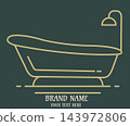 Modern luxury bathtub icon outline vector design 143972806