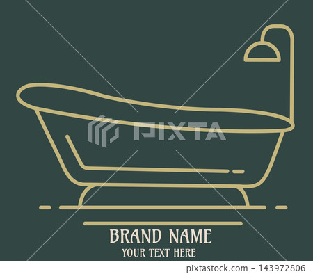Modern luxury bathtub icon outline vector design Modern luxury bathtub icon outline vector design 143972806