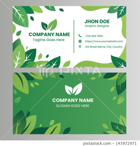 Eco friendly green leaf business card template vector design Eco friendly green leaf business card template vector design 143972971