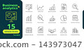 Business analytics line icon set, finance growth editable stroke vector icon, editable stroke icon. 143973047