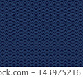 A traditional Japanese pattern featuring blue seigaiha waves against a dark blue background. 143975216