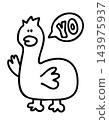 Hand drawn duck outline for kid colouring book, art, painting, animal, zoo, souvenir shop, cartoon character, comic, mascot, sticker, plush toy, kid doll, trip, travel, vacation, vet, nature, outdoors 143975937