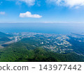 View of Shimabara city (Nagasaki Prefecture) from Mount Unzen 143977442