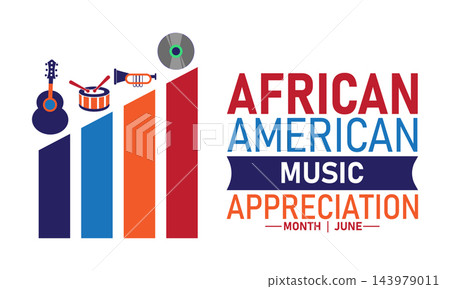 African-American Music Appreciation Month Vector Cultural Music Poster Banner Design Illustration African-American Music Appreciation Month Vector Cultural Music Poster Banner Design Illustration 143979011