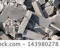 pile of broken concrete 143980278
