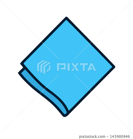 A simple, clean illustration of a folded blue pocket square, perfect for fashion and formal event themes. A simple, clean illustration of a folded blue pocket square, perfect for fashion and formal event themes. 143980946