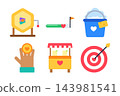 Charity donation collection of six illustrations, kindness and charity clipart on white 143981541