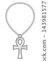 Ankh, an ancient Egyptian cross necklace 143981577