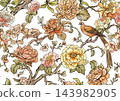 chinoiserie pattern with birds 143982905