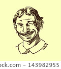 Non recognisable abstract male face hand drawn with expression of emotion. portrait 143982955