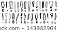 Collection of exclamation marks. Fully hand drawn doodle set of text symbols for add or other web or 143982964