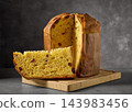 Artisan panettone with nuts and dried fruit 143983456