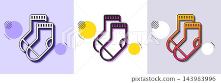 Socks line icon. Halftone dotted pattern. Gradient icon with grain shadow. Underwear clothing sign. Feet accessory symbol. Line socks icon. Various designs. Vector Socks line icon. Halftone dotted pattern. Gradient icon with grain shadow. Underwear clothing sign. Feet accessory symbol. Line socks icon. Various designs. Vector 143983996
