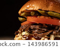 Juicy Brisket Burger with Tender Smoked Beef.  143986591