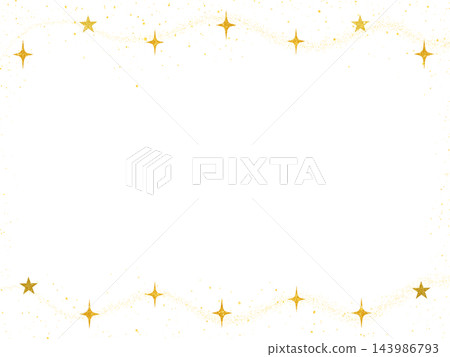 Gold stars and sparkling top and bottom frame. 143986793