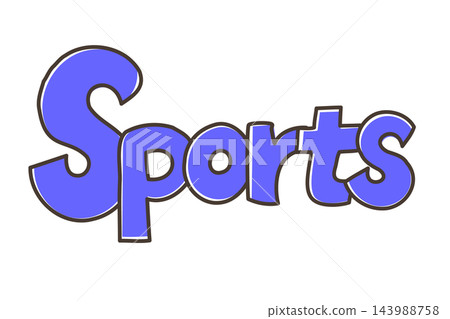 The word "Sports" in a pop, handwritten style. 143988758