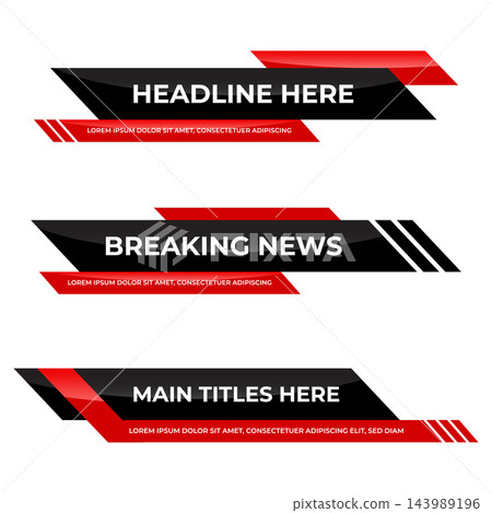 News lower third. Lower third for show and entertainment credit name and title. Set banner and lower third for news and live. Set of broadcast news lower third banner News lower third. Lower third for show and entertainment credit name and title. Set banner and lower third for news and live. Set of broadcast news lower third banner 143989196