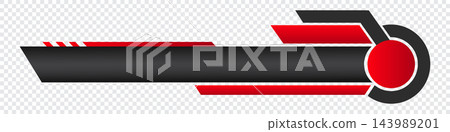 Modern lower third banner. Broadcast news lower third banner template. Lower third bar template for breaking news, sport, streaming. Video headline title 143989201
